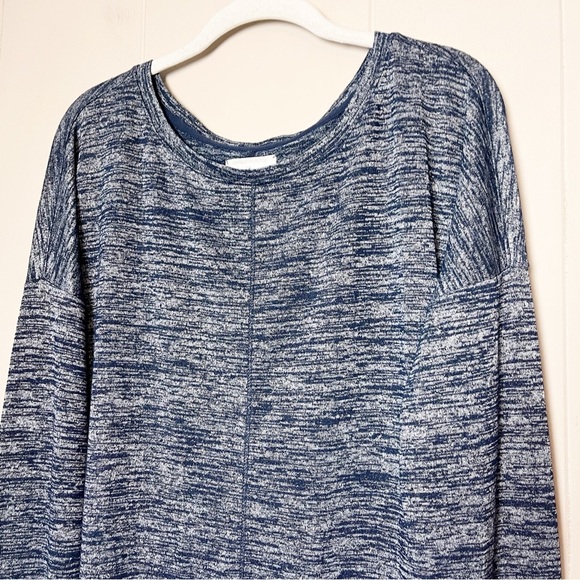 Lou & Grey Stretch Jersey Knit Long Sleeve T-shirt Large navy blue tee top - Picture 2 of 11